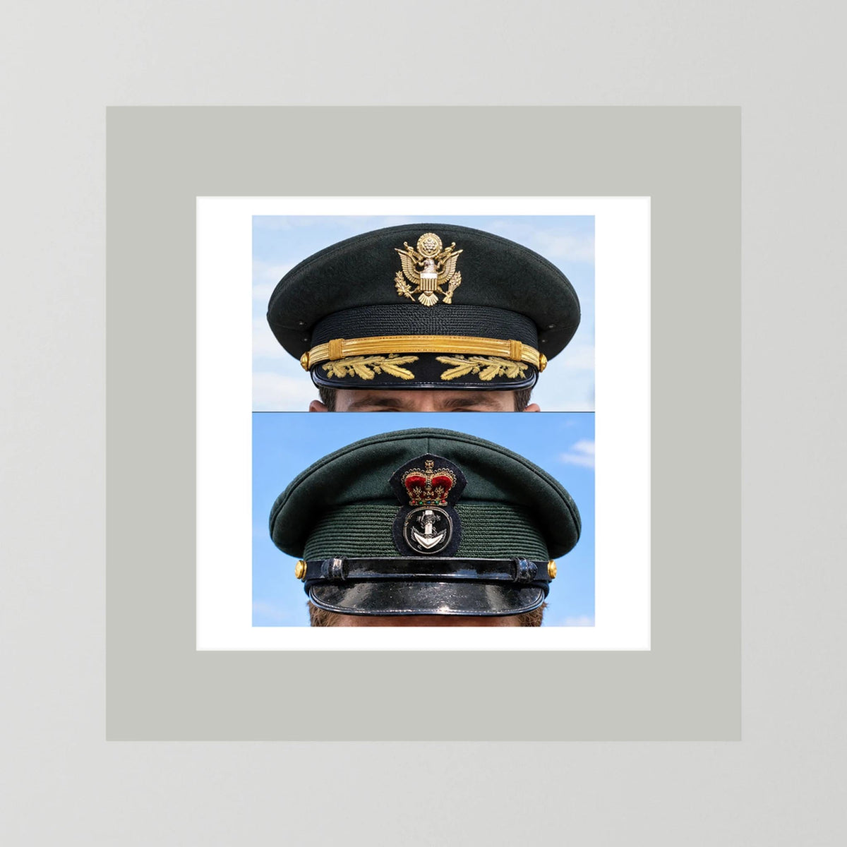 Composite image showing Korean War, Field Officer Dress Visor Cap Canadian Navy 1969, Visor Caps