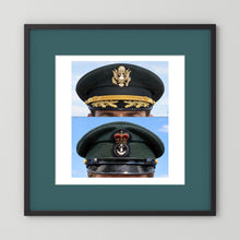 Composite image showing Korean War, Field Officer Dress Visor Cap Canadian Navy 1969, Visor Caps