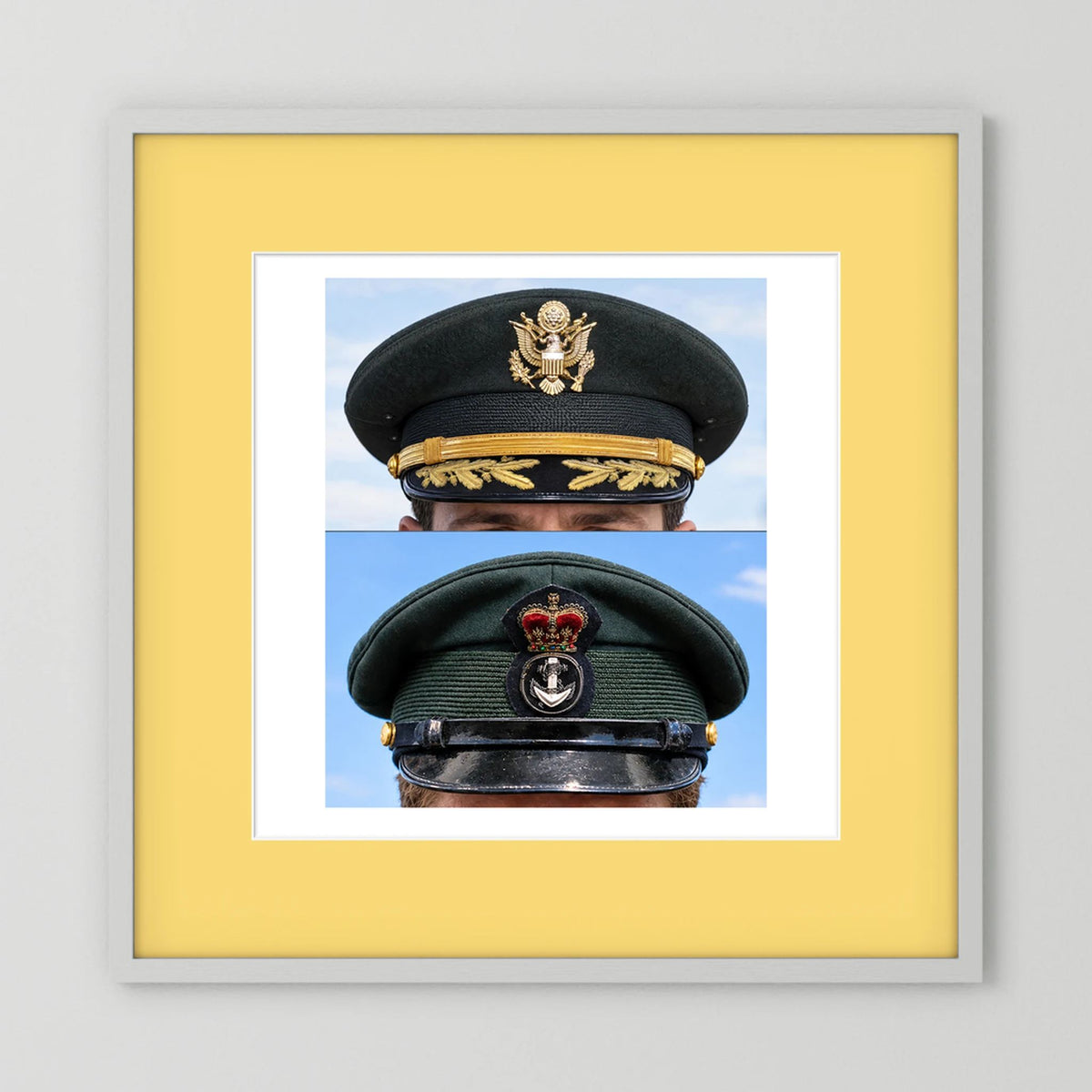 Composite image showing Korean War, Field Officer Dress Visor Cap Canadian Navy 1969, Visor Caps