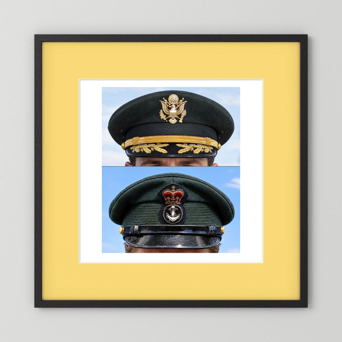 Composite image showing Korean War, Field Officer Dress Visor Cap Canadian Navy 1969, Visor Caps