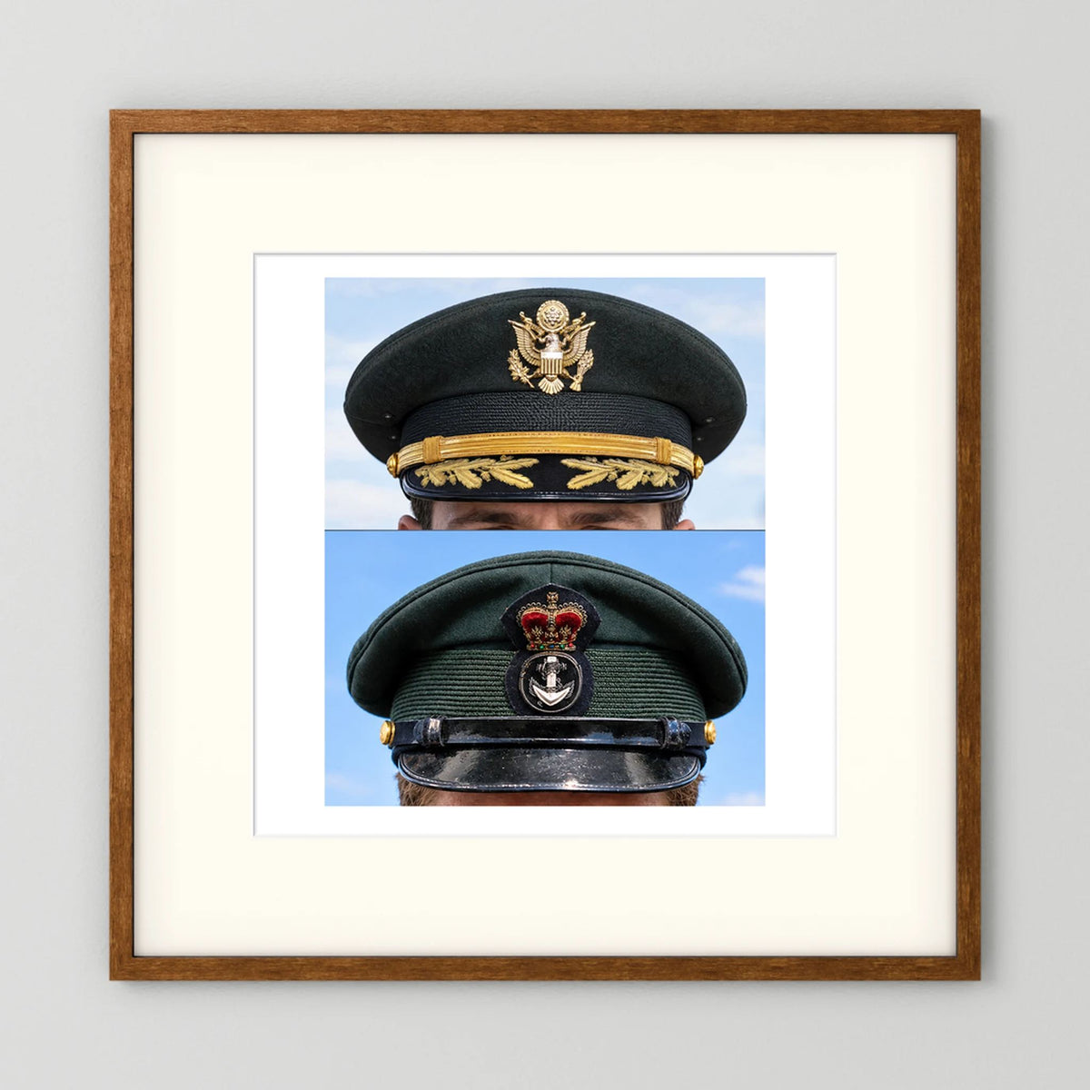 Composite image showing Korean War, Field Officer Dress Visor Cap Canadian Navy 1969, Visor Caps