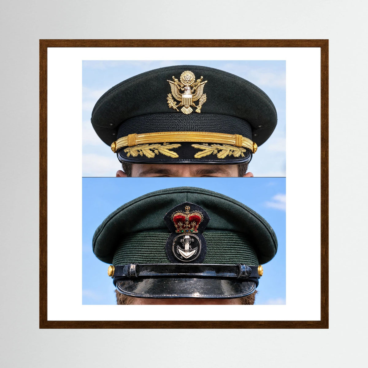 Composite image showing Korean War, Field Officer Dress Visor Cap Canadian Navy 1969, Visor Caps