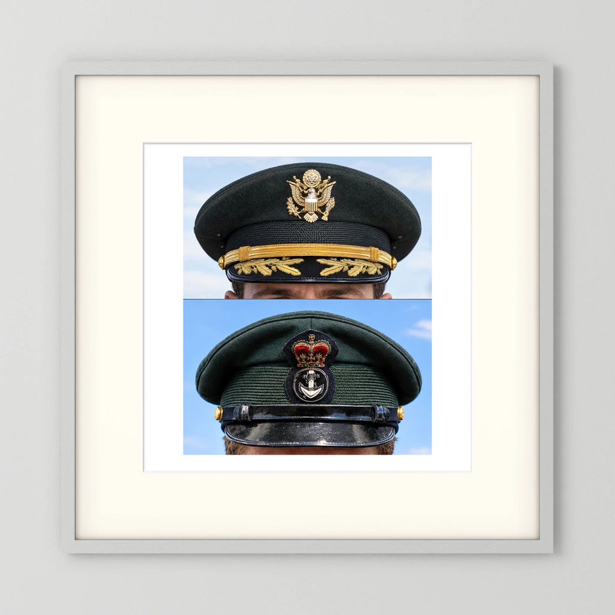 Composite image showing Korean War, Field Officer Dress Visor Cap Canadian Navy 1969, Visor Caps