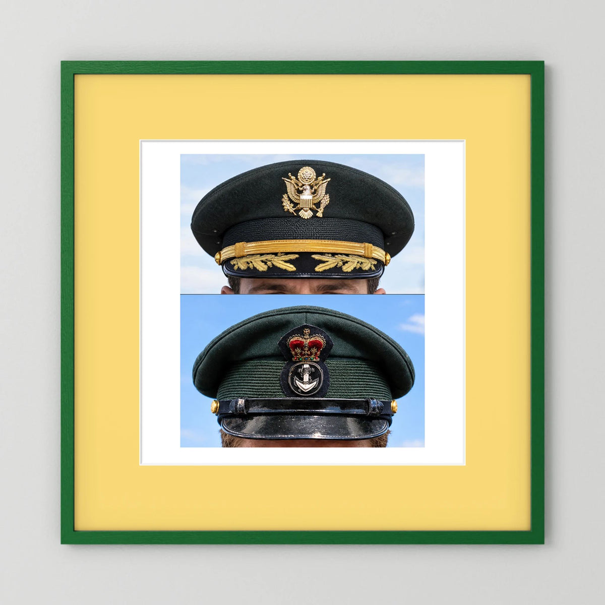 Composite image showing Korean War, Field Officer Dress Visor Cap Canadian Navy 1969, Visor Caps