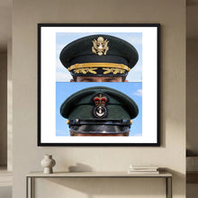 Composite image showing Korean War, Field Officer Dress Visor Cap Canadian Navy 1969, Visor Caps