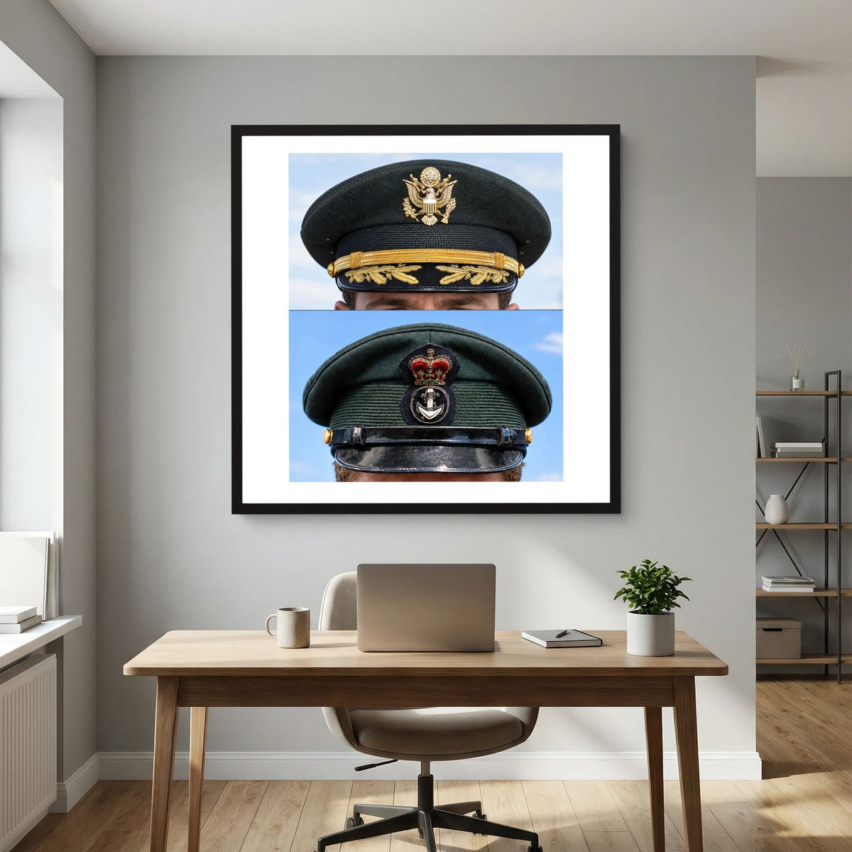 Composite image showing Korean War, Field Officer Dress Visor Cap Canadian Navy 1969, Visor Caps