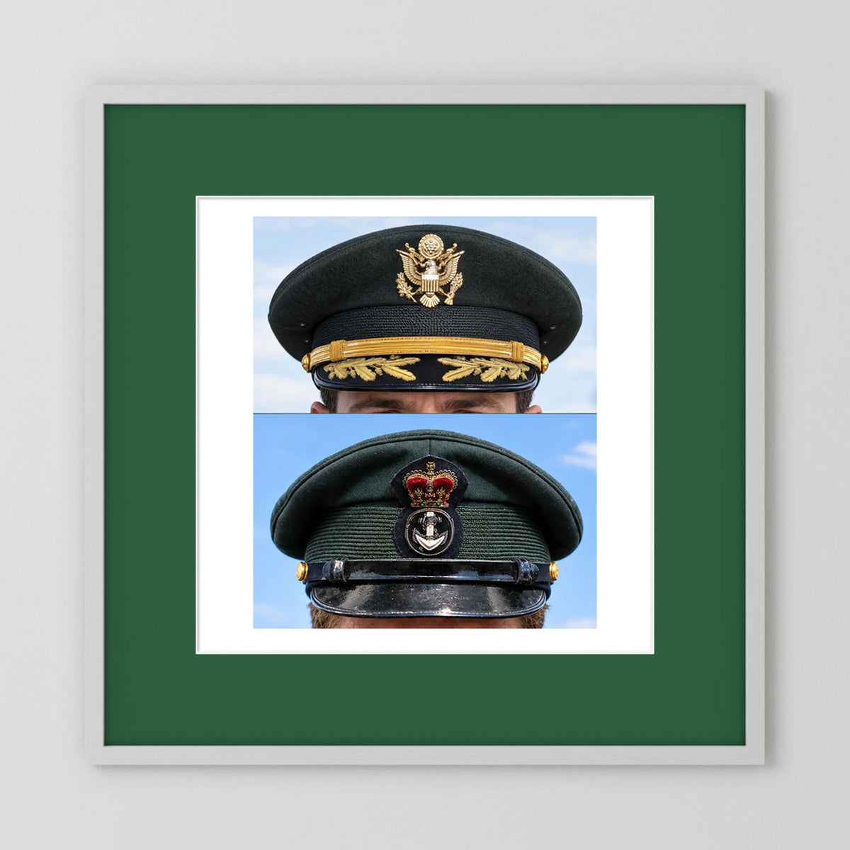 Composite image showing Korean War, Field Officer Dress Visor Cap Canadian Navy 1969, Visor Caps