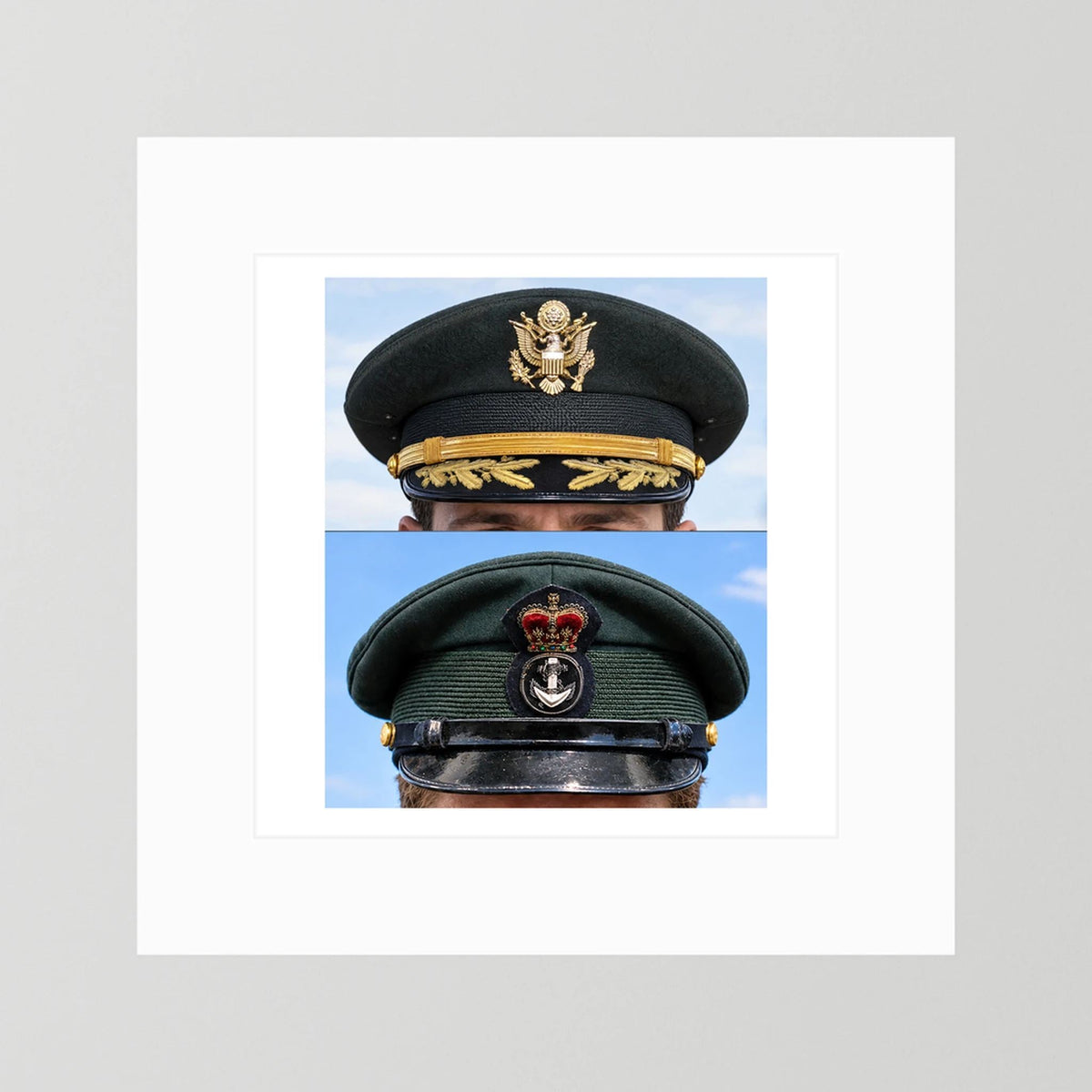 Composite image showing Korean War, Field Officer Dress Visor Cap Canadian Navy 1969, Visor Caps