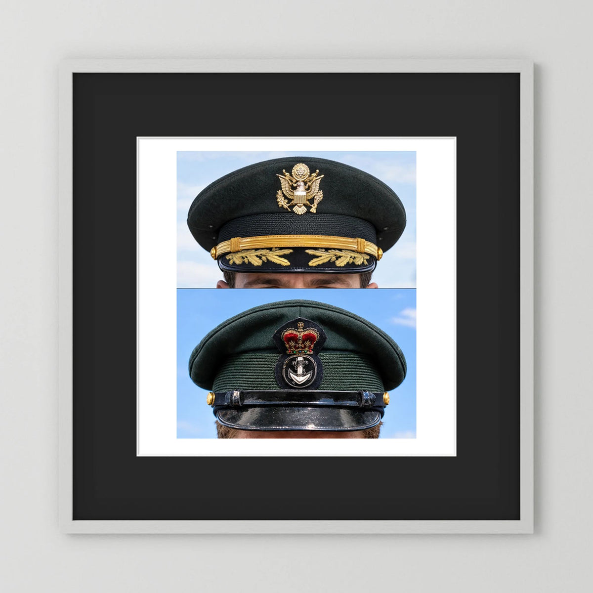 Composite image showing Korean War, Field Officer Dress Visor Cap Canadian Navy 1969, Visor Caps