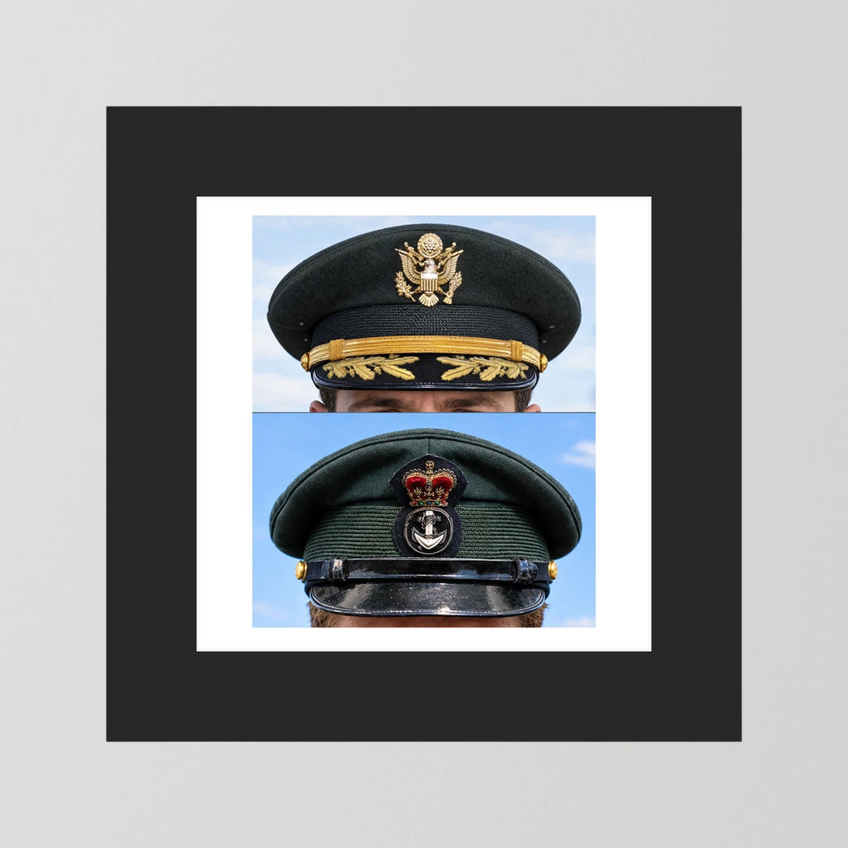Composite image showing Korean War, Field Officer Dress Visor Cap Canadian Navy 1969, Visor Caps