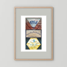 Composite image showing Labels: Alkit, Army & Navy and Austin Reed WWII Hatter Labels