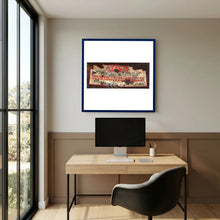 Labels: Alkit, Cambridge Circus — photograph displayed in a dark oak frame mockup
