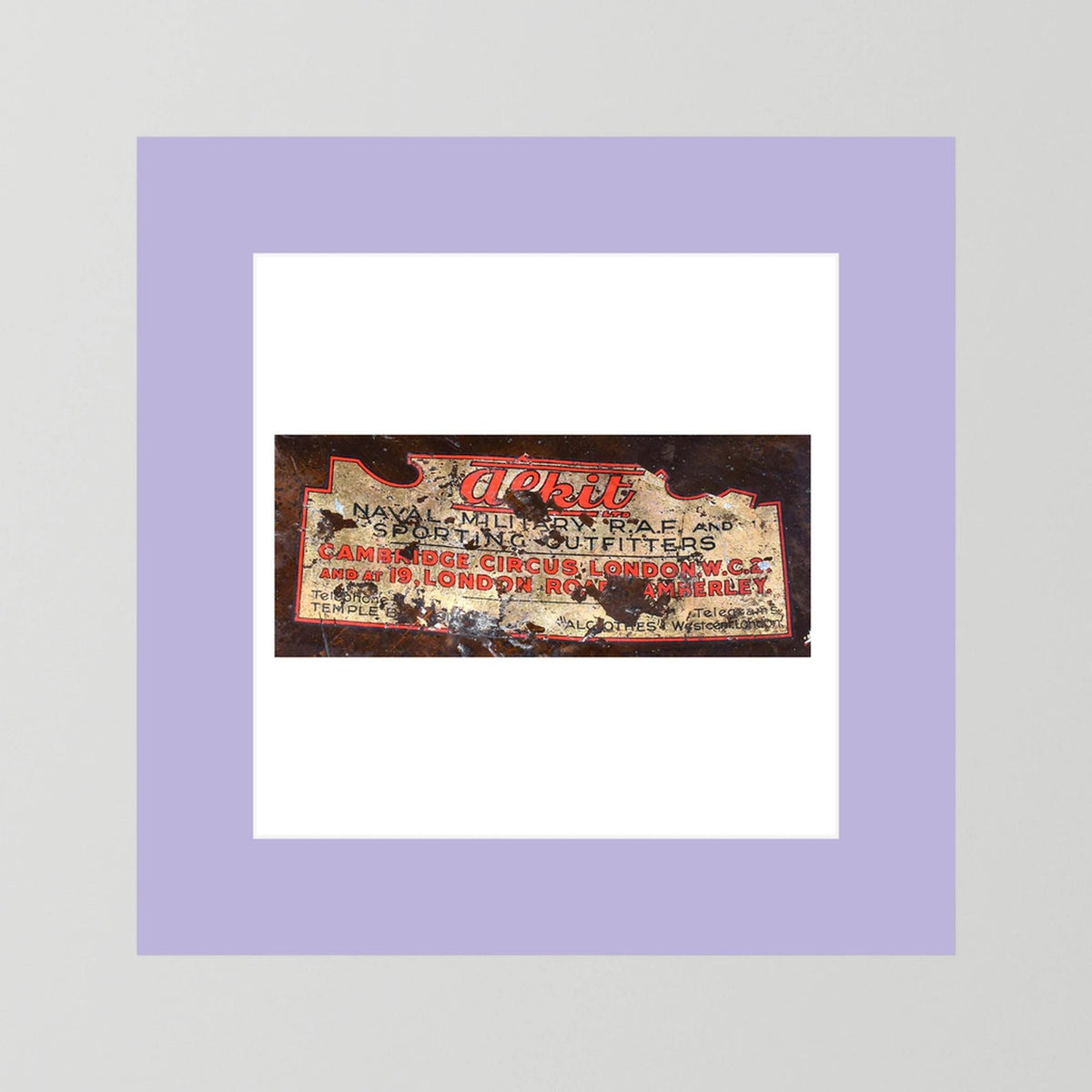Labels: Alkit, Cambridge Circus — photograph displayed in a dark oak frame mockup