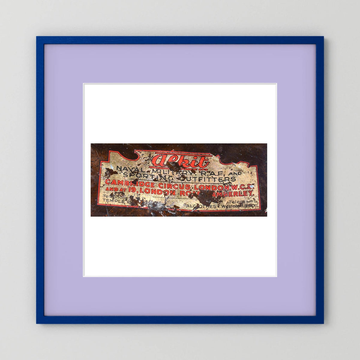 Labels: Alkit, Cambridge Circus — photograph displayed in a dark oak frame mockup