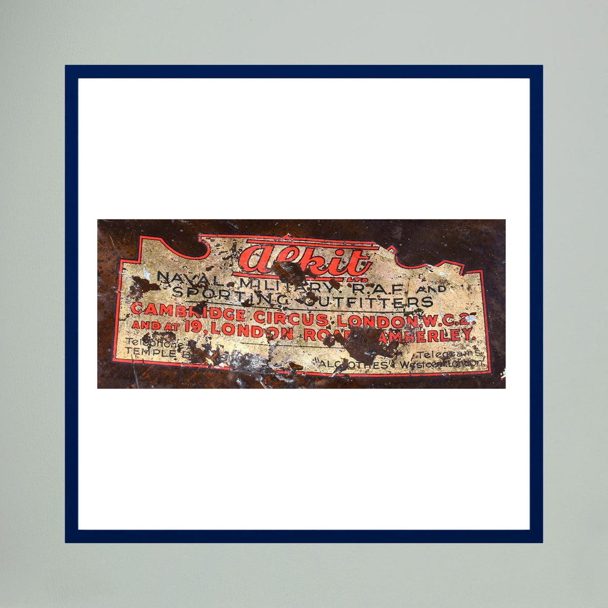 Labels: Alkit, Cambridge Circus — photograph displayed in a dark oak frame mockup