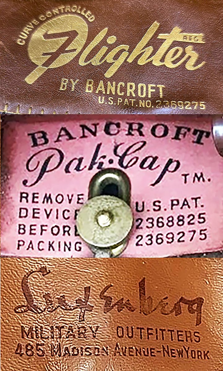 Composite image showing Leather Sweatbands Labels from WW2