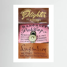 Leather Sweatbands Labels from WW2 — composite presentation mockup