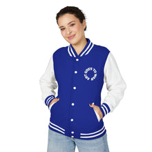 Letterman Jacket - 'Art Goes to War' Dove Graphic Varsity Jacket — product photograph