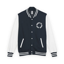 Letterman Jacket - 'Art Goes to War' Dove Graphic Varsity Jacket — product photograph