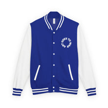 Letterman Jacket - 'Art Goes to War' Dove Graphic Varsity Jacket — product photograph