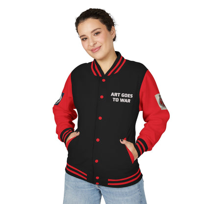 Letterman Jacket — "Art Goes To War" Graphic Varsity Jacket - Art goes to War