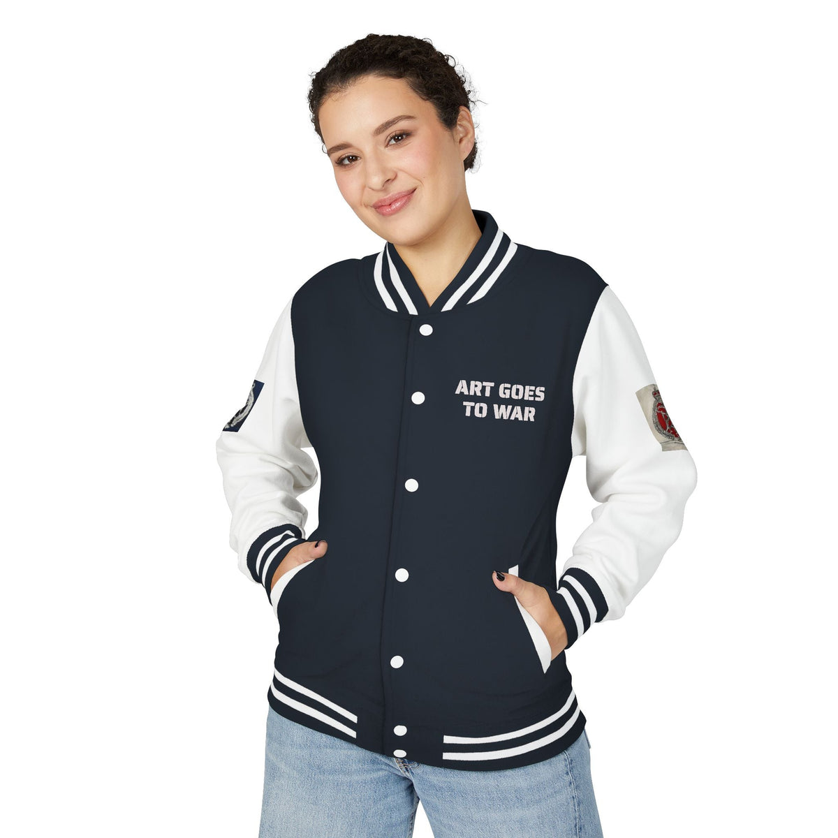 Letterman Jacket — "Art Goes To War" Graphic Varsity Jacket - Art goes to War