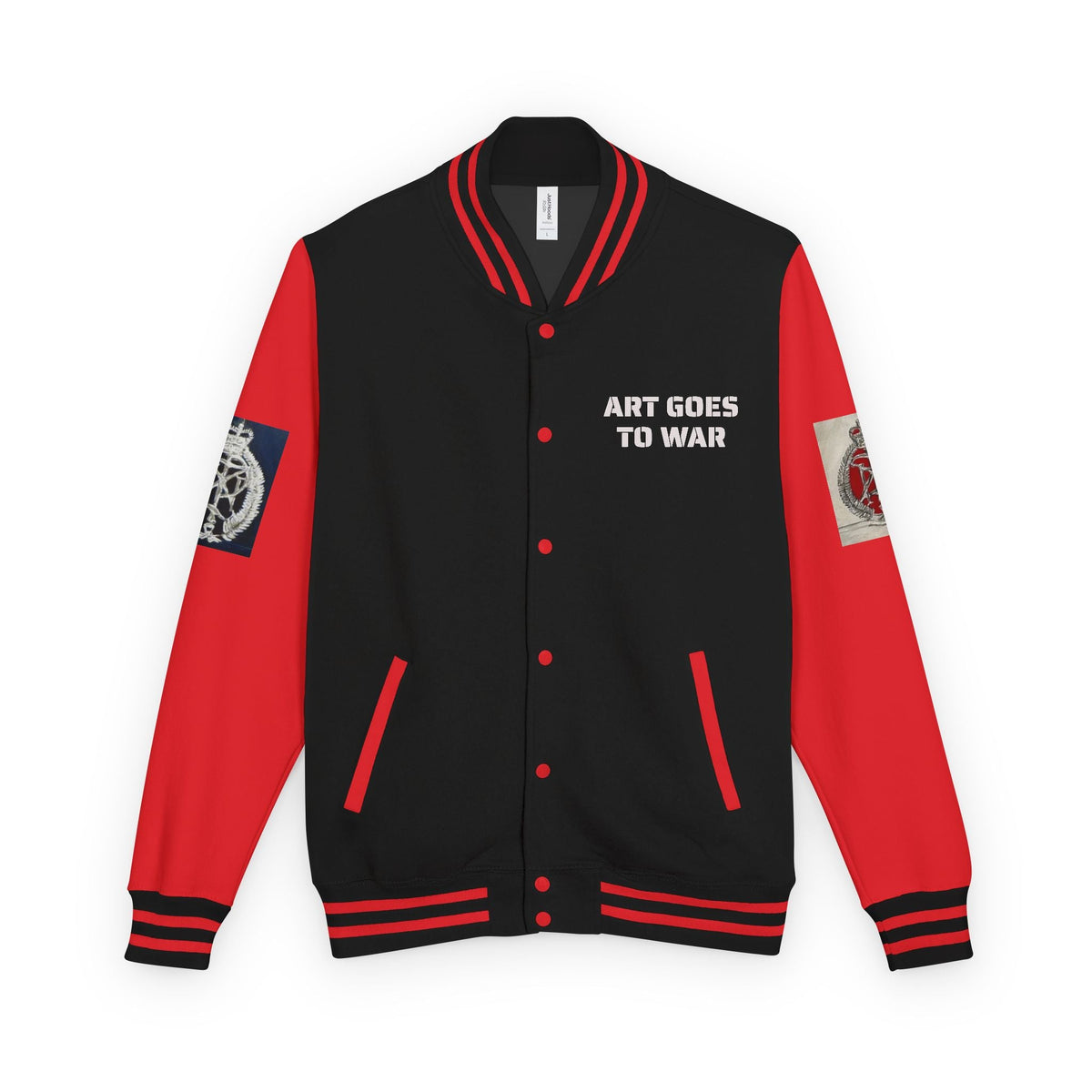 Letterman Jacket — "Art Goes To War" Graphic Varsity Jacket - Art goes to War