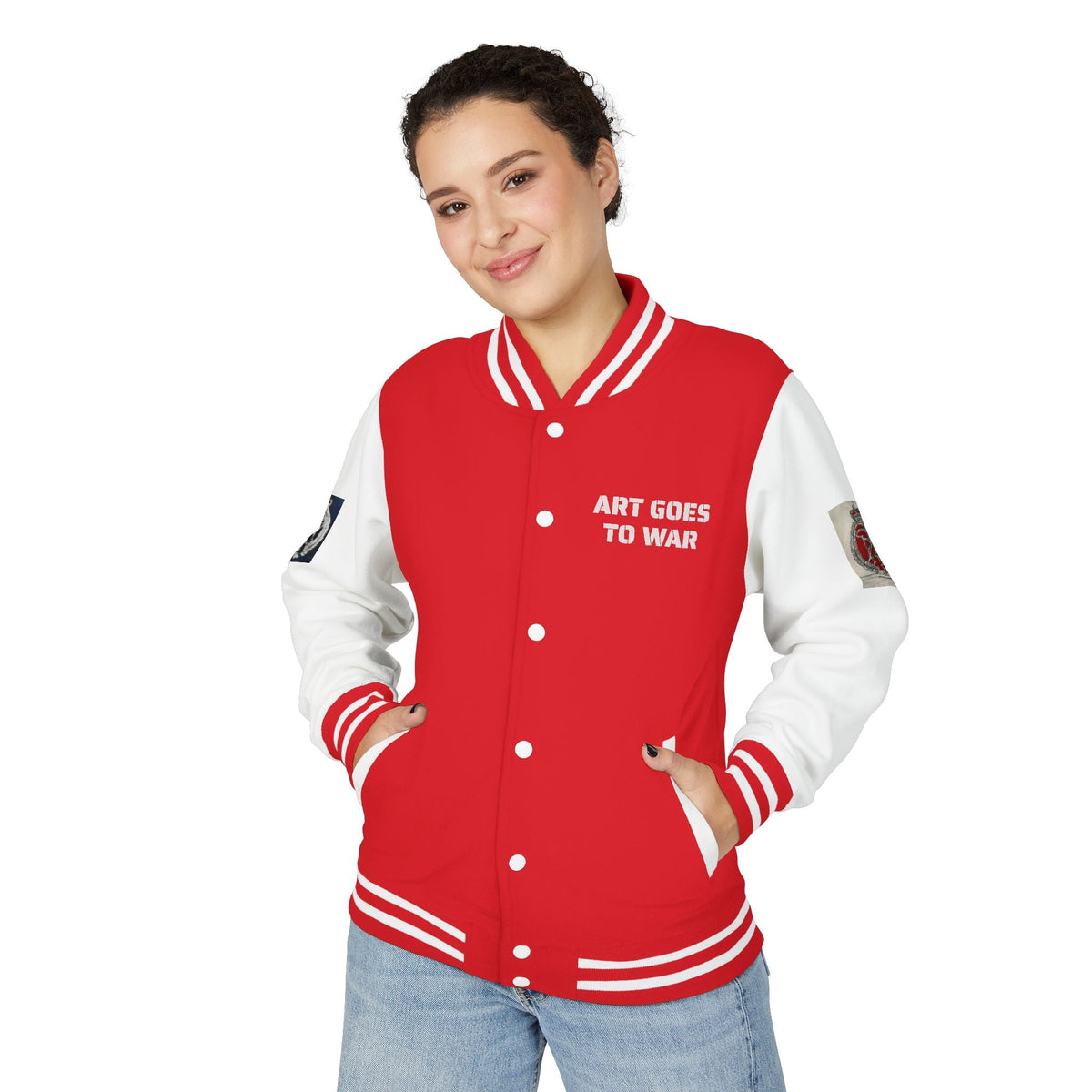 Letterman Jacket — "Art Goes To War" Graphic Varsity Jacket - Art goes to War