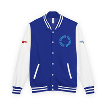 Letterman Jacket - 'Art Goes to War' Graphic Varsity Jacket — product photograph