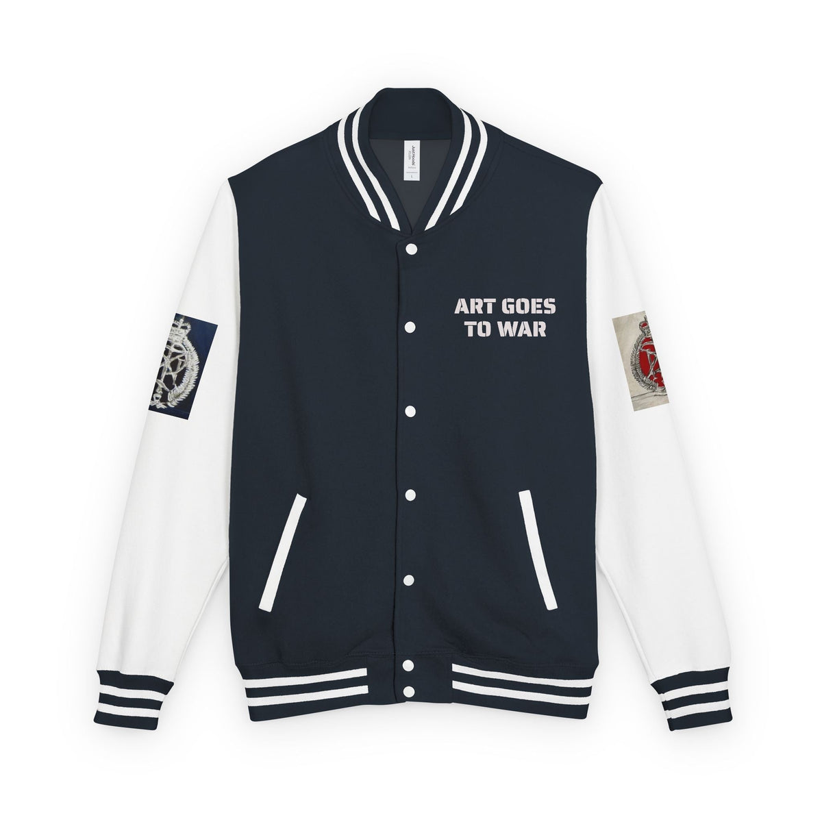 Letterman Jacket — "Art Goes To War" Graphic Varsity Jacket - Art goes to War