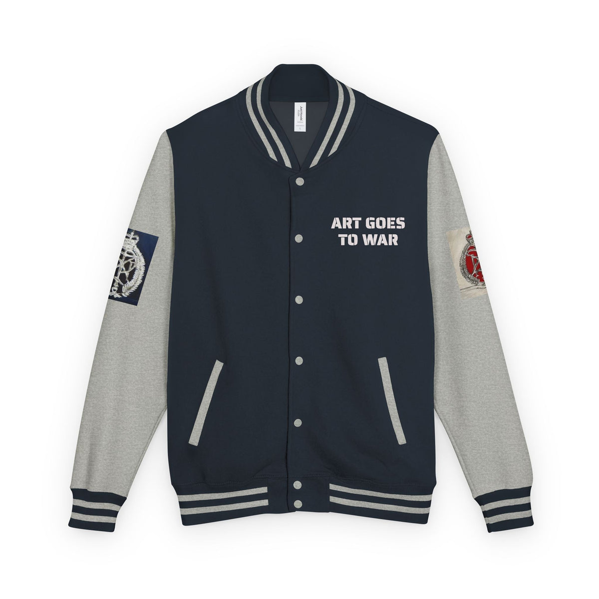 Letterman Jacket — "Art Goes To War" Graphic Varsity Jacket - Art goes to War