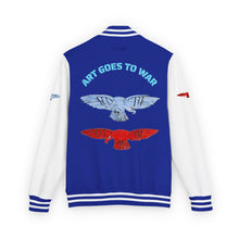 Letterman Jacket - 'Art Goes to War' Graphic Varsity Jacket — product photograph