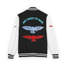 Letterman Jacket - 'Art Goes to War' Graphic Varsity Jacket — product photograph