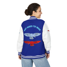Letterman Jacket - 'Art Goes to War' Graphic Varsity Jacket — product photograph