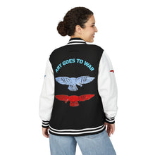 Letterman Jacket - 'Art Goes to War' Graphic Varsity Jacket — product photograph