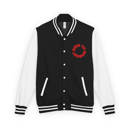 Letterman Jacket — "Art Goes to War" Red Eagle Varsity Jacket — product photograph