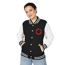 Letterman Jacket — "Art Goes to War" Red Eagle Varsity Jacket — product photograph
