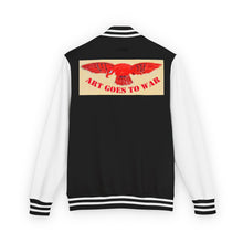Letterman Jacket — "Art Goes to War" Red Eagle Varsity Jacket — product photograph