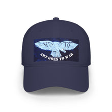 Low Profile Baseball Cap — 'Art Goes to War' Blue Dove Graphic — product photograph
