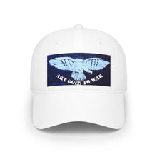 Low Profile Baseball Cap — 'Art Goes to War' Blue Dove Graphic — product photograph