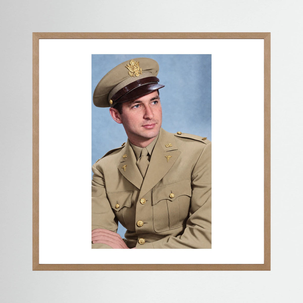 Lt. McCoy, US Army Medical Corps, 1943 — photograph presentation mockup