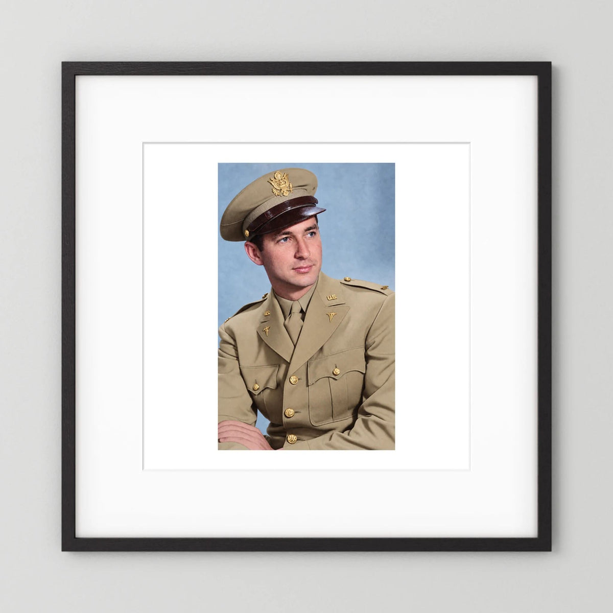 Lt. McCoy, US Army Medical Corps, 1943 — photograph presentation mockup
