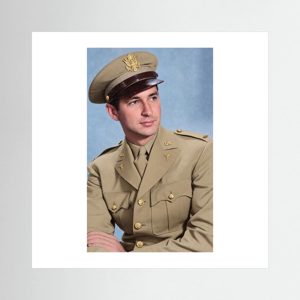 Lt. McCoy, US Army Medical Corps, 1943 — photograph presentation mockup