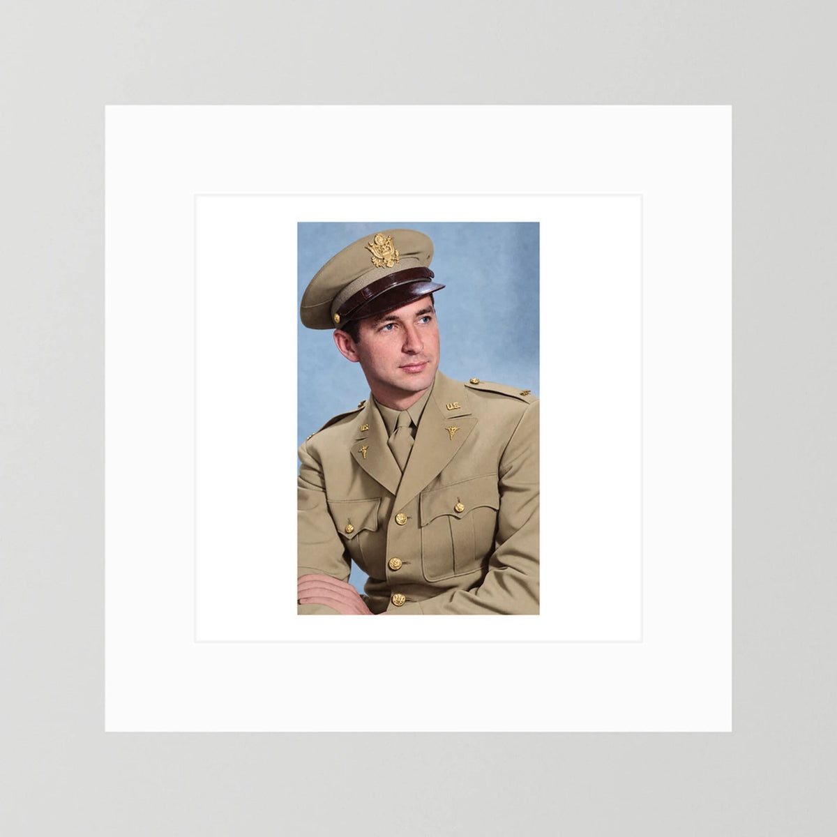 Lt. McCoy, US Army Medical Corps, 1943 — photograph presentation mockup