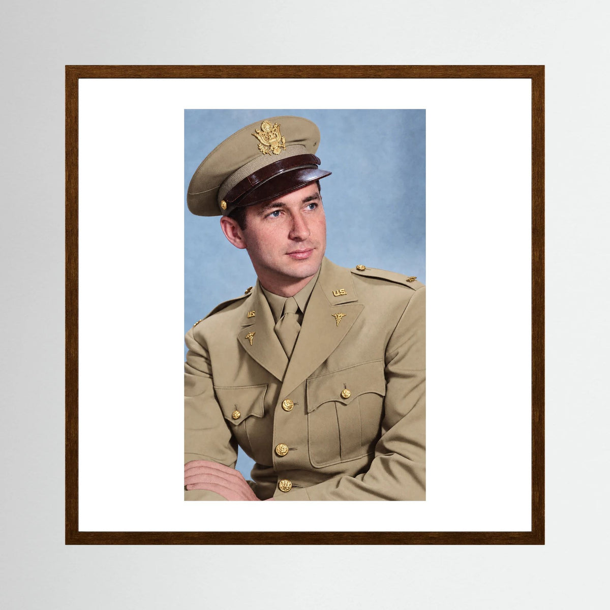 Lt. McCoy, US Army Medical Corps, 1943 — photograph presentation mockup