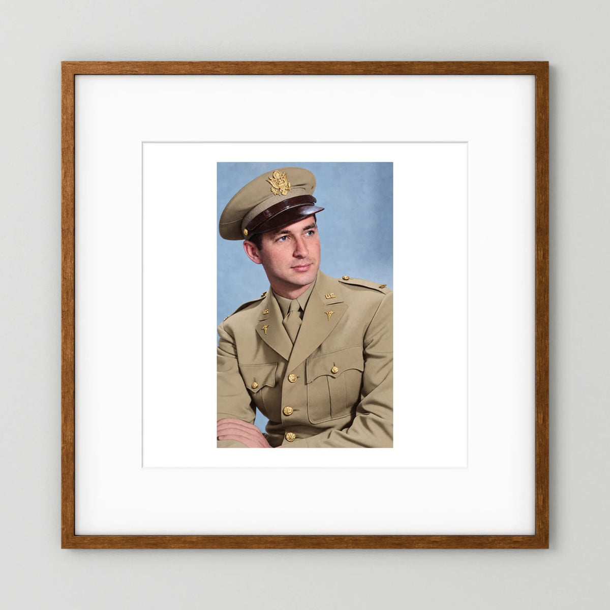 Lt. McCoy, US Army Medical Corps, 1943 — photograph presentation mockup