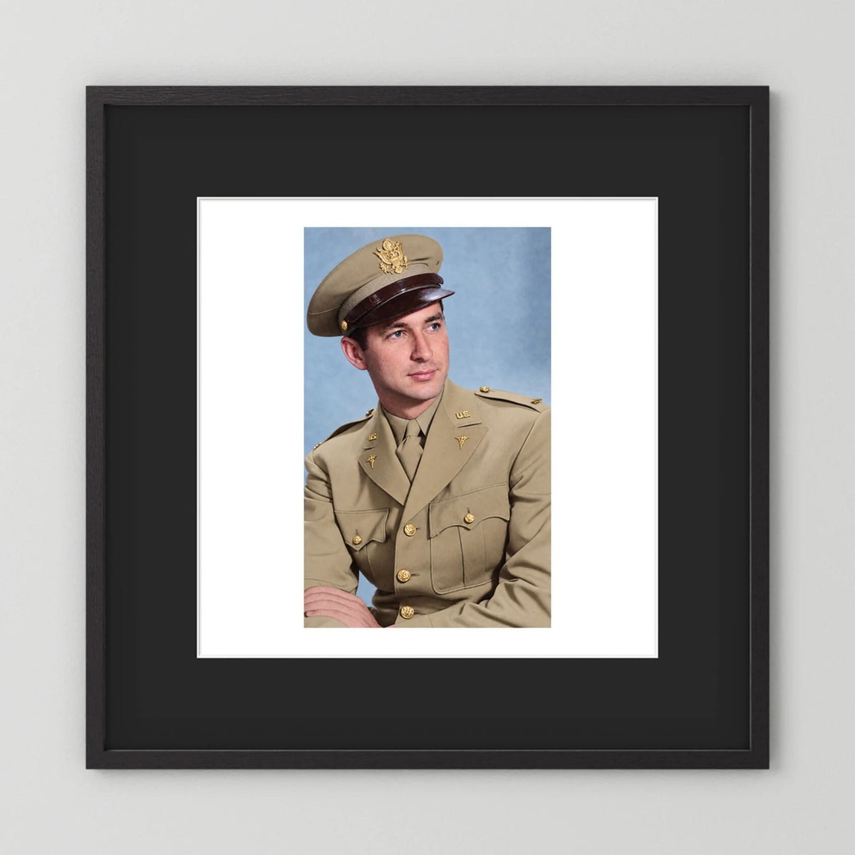 Lt. McCoy, US Army Medical Corps, 1943 — photograph presentation mockup