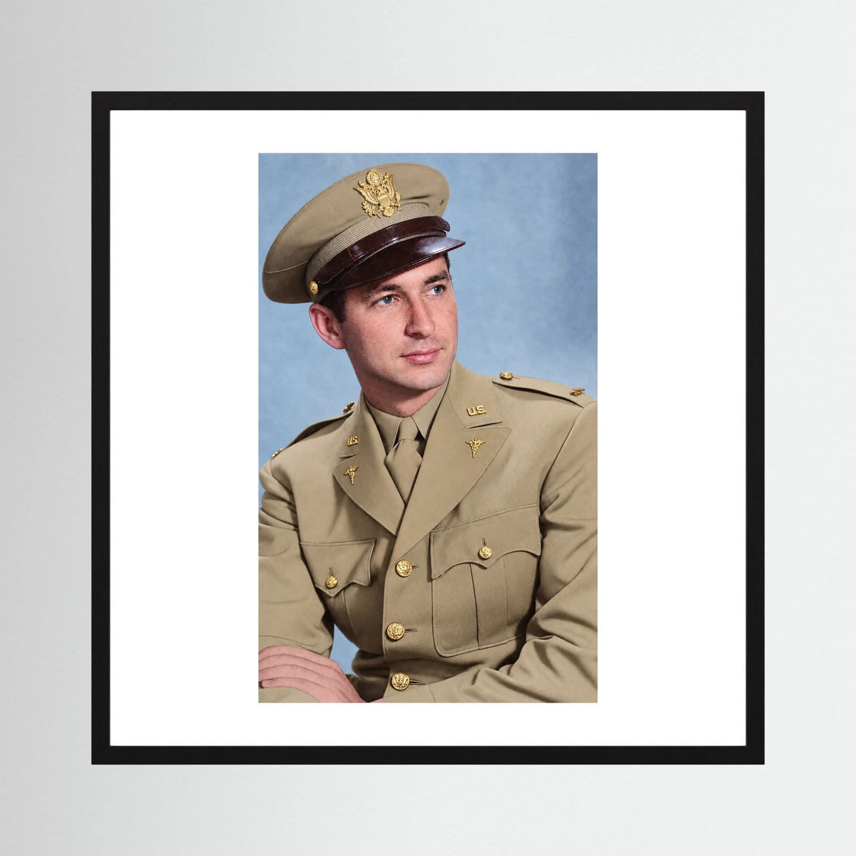 Lt. McCoy, US Army Medical Corps, 1943 — photograph presentation mockup