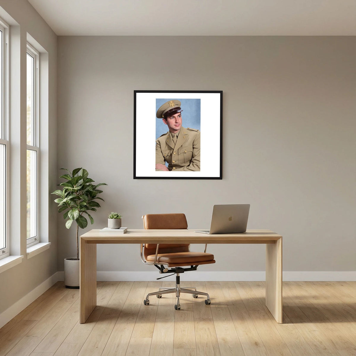 Lt. McCoy, US Army Medical Corps, 1943 — photograph presentation mockup