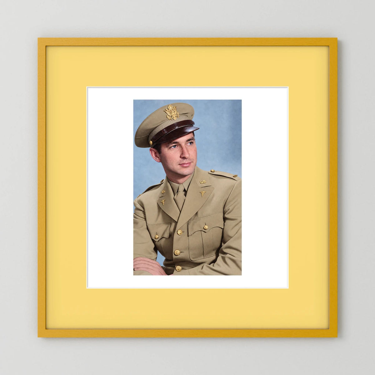Lt. McCoy, US Army Medical Corps, 1943 — photograph presentation mockup